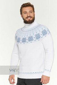 Новогодний свитер мужской белый 192-12230 Family Look 48 953271