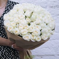 Букет из белой розы (60 Зельгрос 